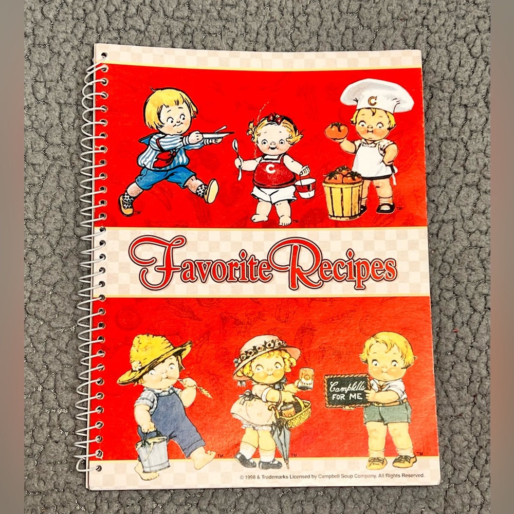Vintage Campbell Soup Favorite Recipes Spiral Pocketed Book From 1998